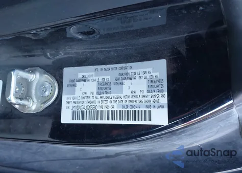 2018 Mazda Mx-5 Miata Club z USA, uszkodzony, nr VIN JM1NDAC74J0205380